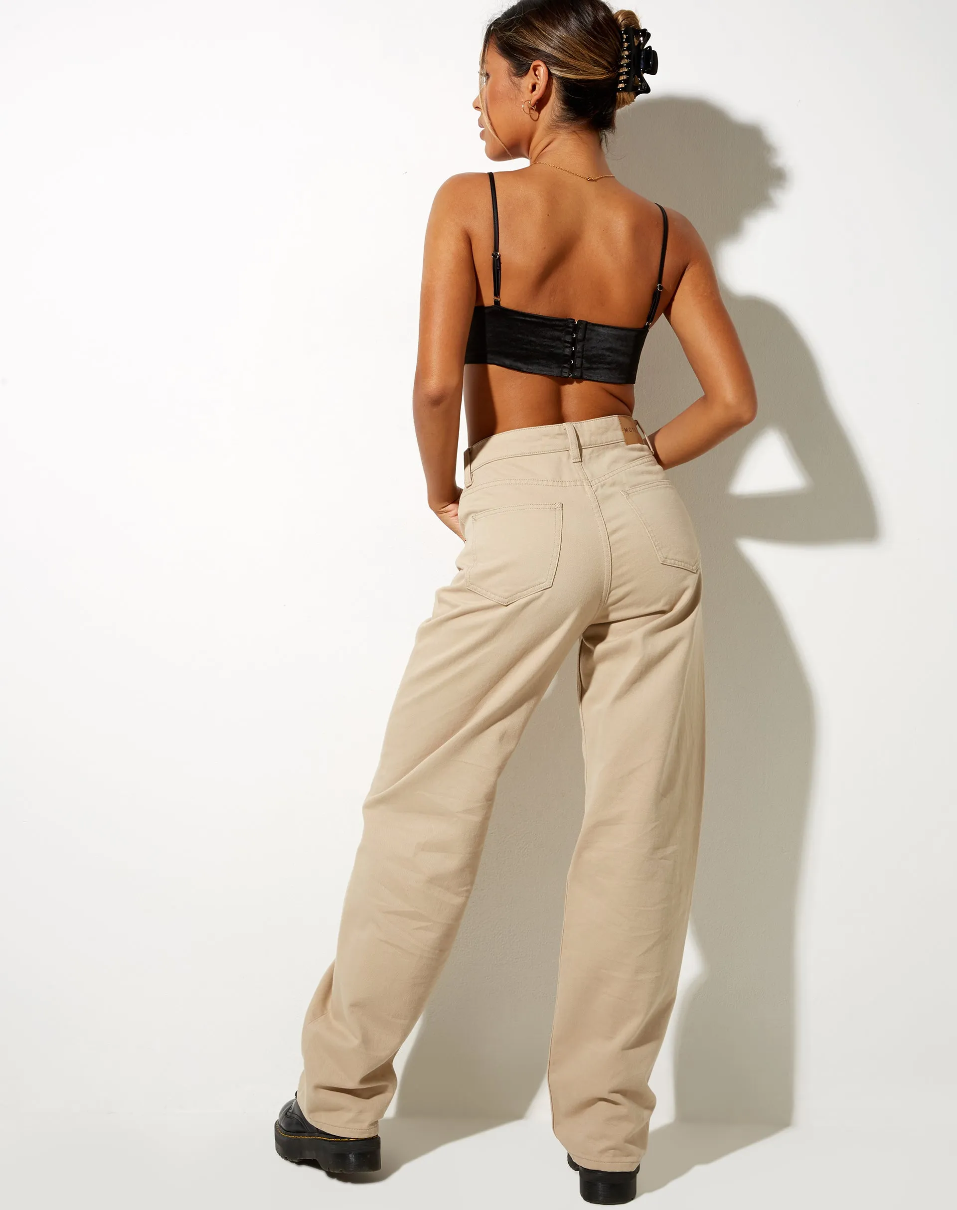 Dinie Crop Top in Satin Black sold by Motel Rocks product image thumbnail 5