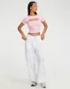 Morsche Cut Out Crop Knitted Top in Pink sold by Motel Rocks
