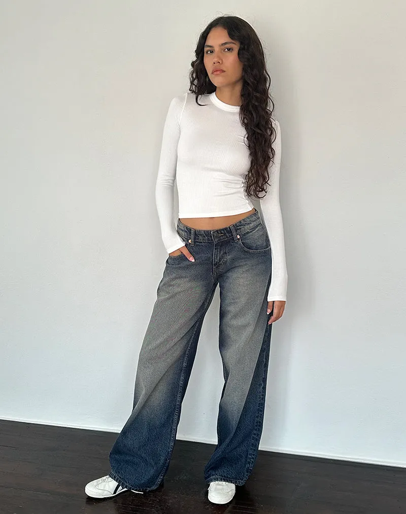 Beech Ribbed Long Sleeve Top in Off White sold by Motel Rocks product image thumbnail 3