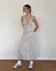 Lenata Halterneck Midi Dress in Pastel Blue Tartan sold by Motel Rocks