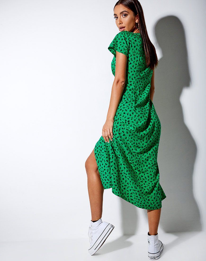 Larin Midi Dress in Dainty Daisy Green sold by Motel Rocks product image thumbnail 2