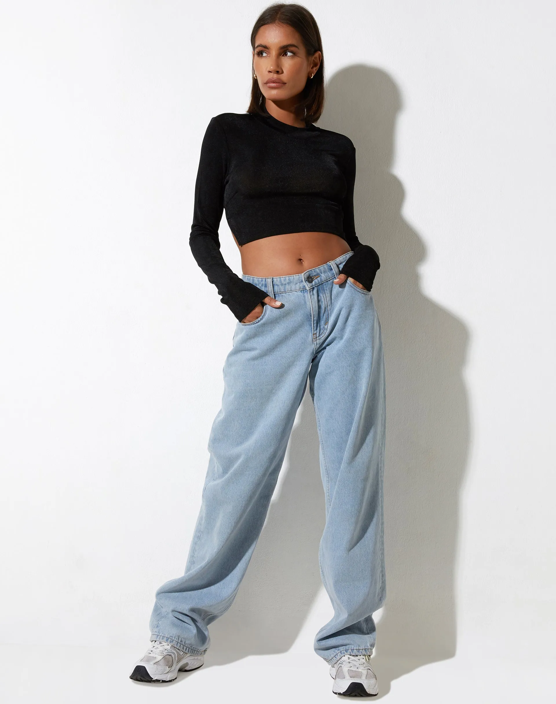 Tadita Crop Top in Crepe Black sold by Motel Rocks product image thumbnail 3