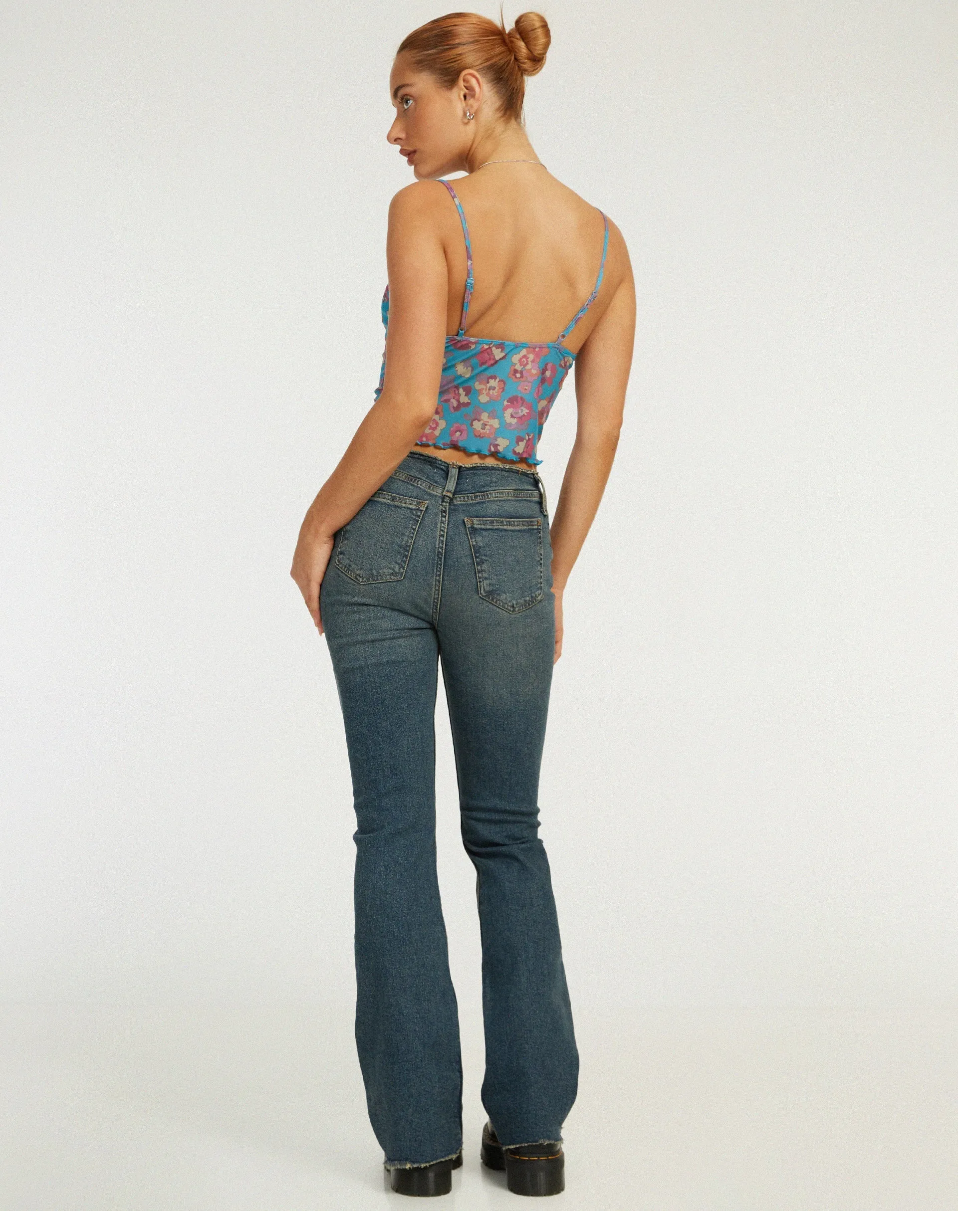 Yenika Crop Top in Contrast Floral Blue sold by Motel Rocks product image thumbnail 5