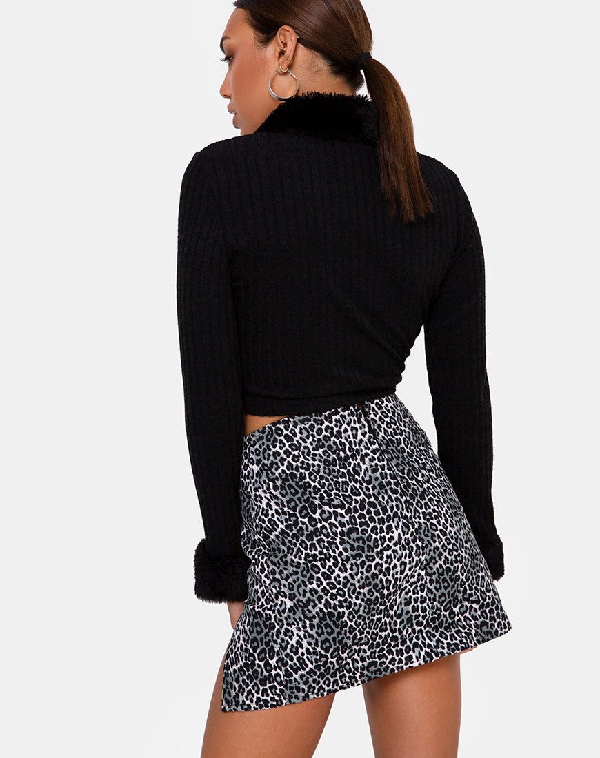 Pelmet Skirt in Rar Leopard Grey sold by Motel Rocks product image thumbnail 2