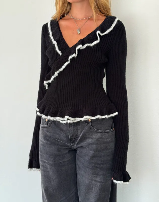 Christella Top in Black sold by Motel Rocks