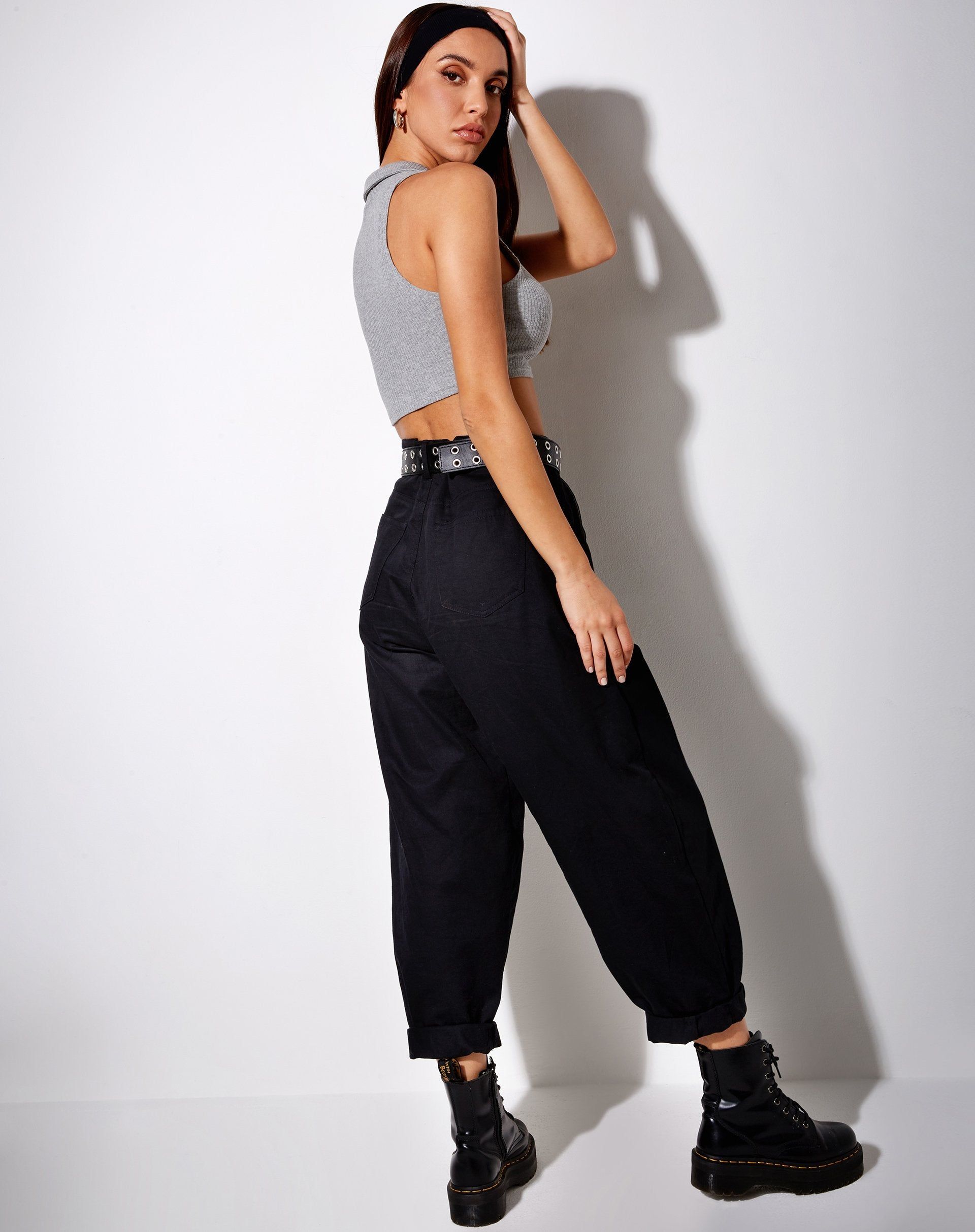 Guaco Crop Top in Rib Grey Marl sold by Motel Rocks product image thumbnail 4