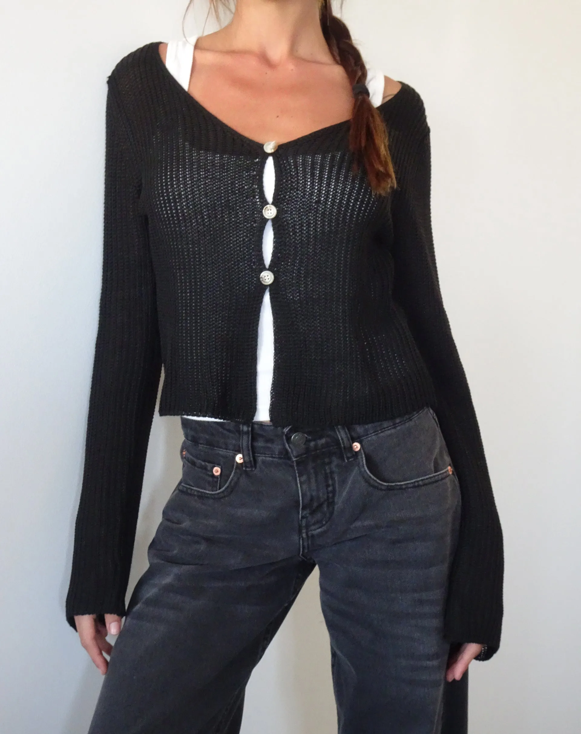 Devita Long Sleeve Knitted Top in Black sold by Motel Rocks product image thumbnail 3
