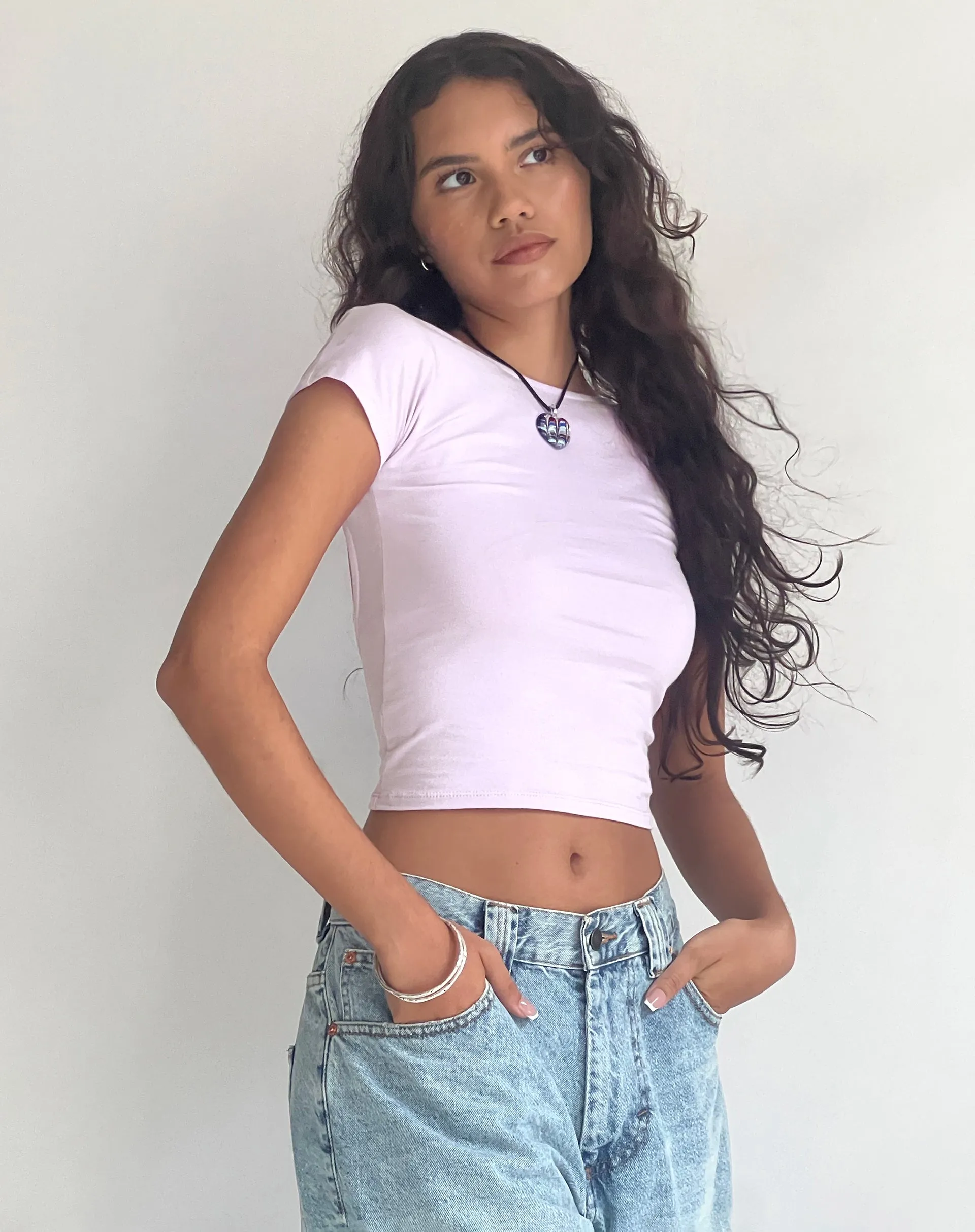 Xiwang Crop Top in Soft Lilac sold by Motel Rocks product image thumbnail 4