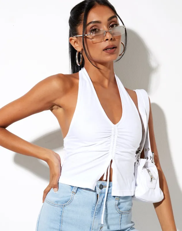 Dapa Crop Top in White sold by Motel Rocks