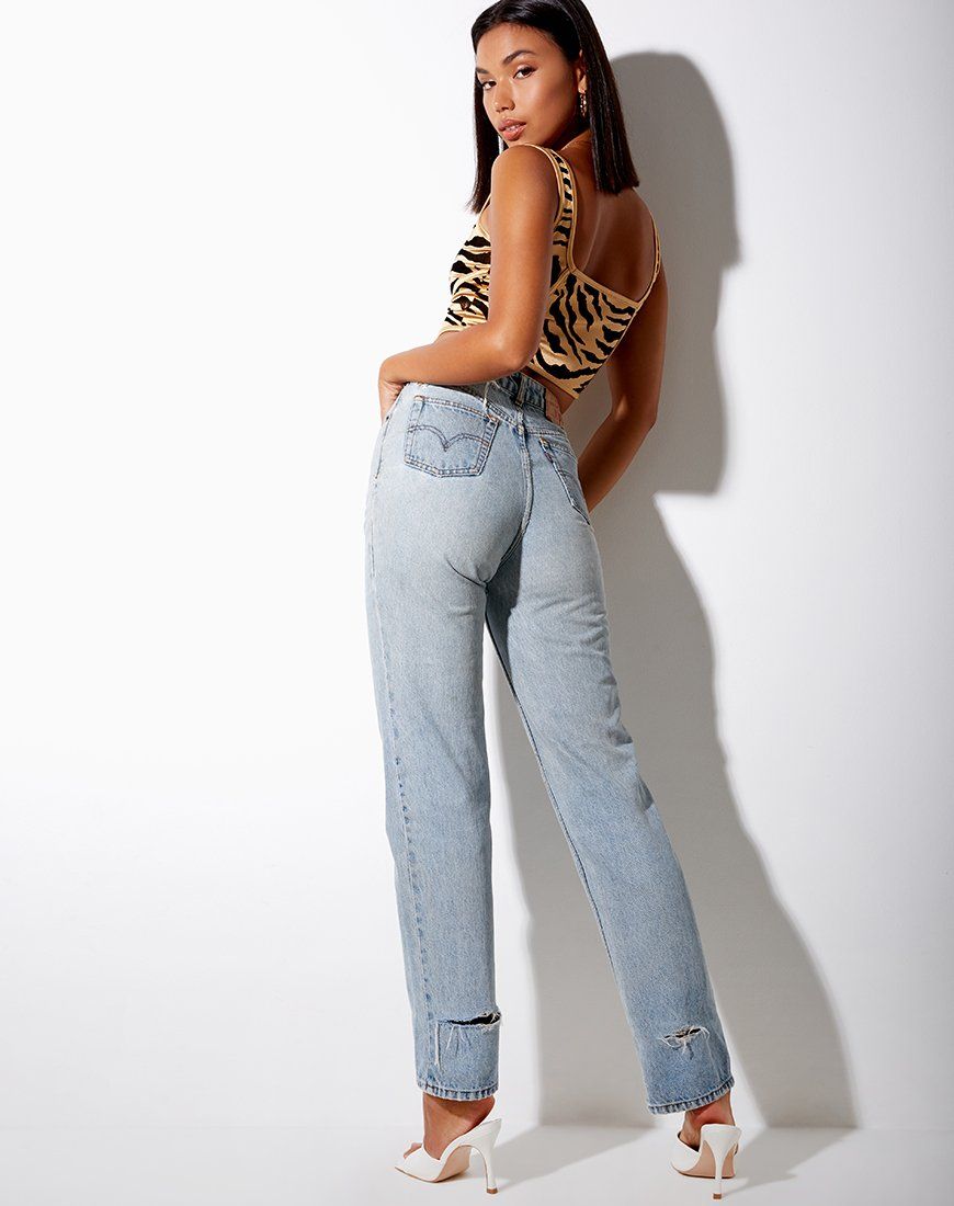 Elci Corset Top in Tiger Gold sold by Motel Rocks product image thumbnail 5