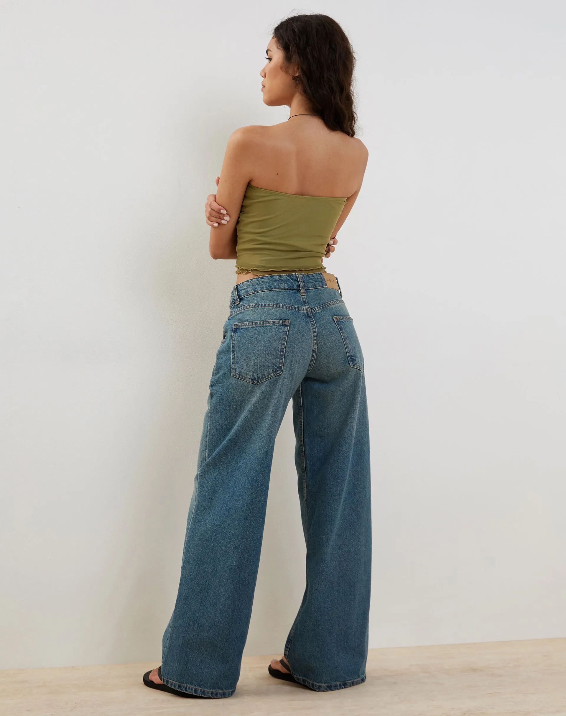 Seka Mesh Bandeau Top in Green sold by Motel Rocks product image thumbnail 4