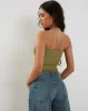 Seka Mesh Bandeau Top in Green sold by Motel Rocks
