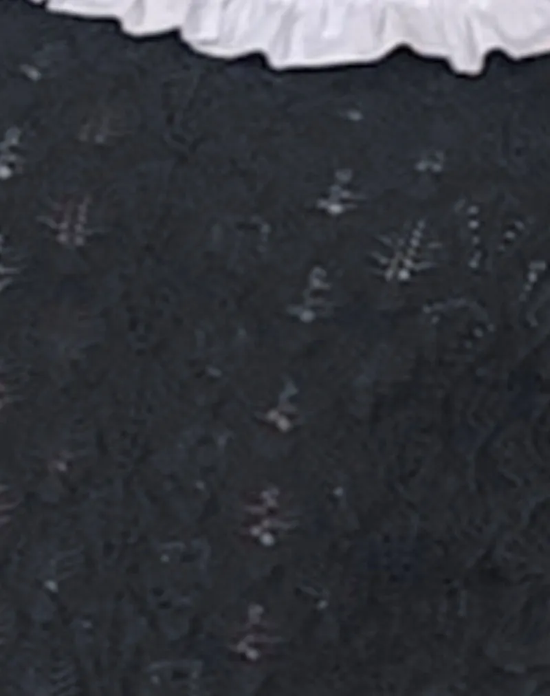 Roslyn Pointelle Vest Top in Dark Charcoal sold by Motel Rocks product image thumbnail 5