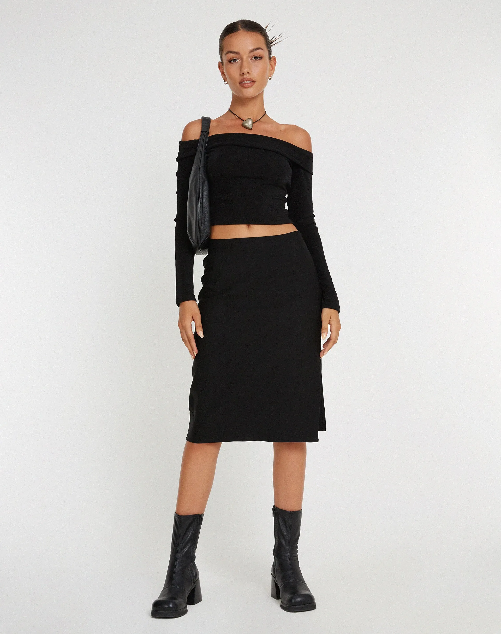 Sekoji Midi Skirt in Black sold by Motel Rocks product image thumbnail 5