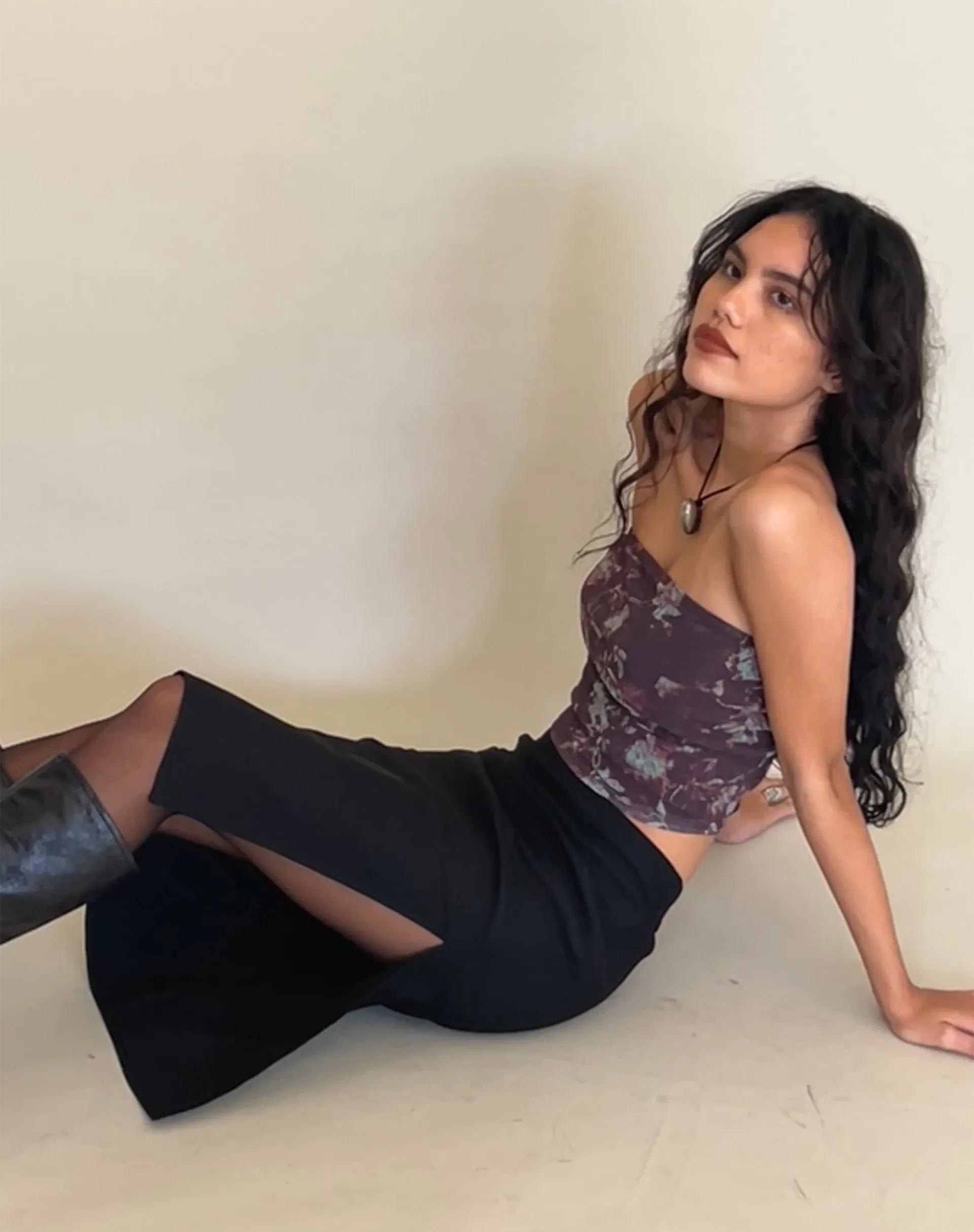 Sekoji Midi Skirt in Black sold by Motel Rocks product image thumbnail 2