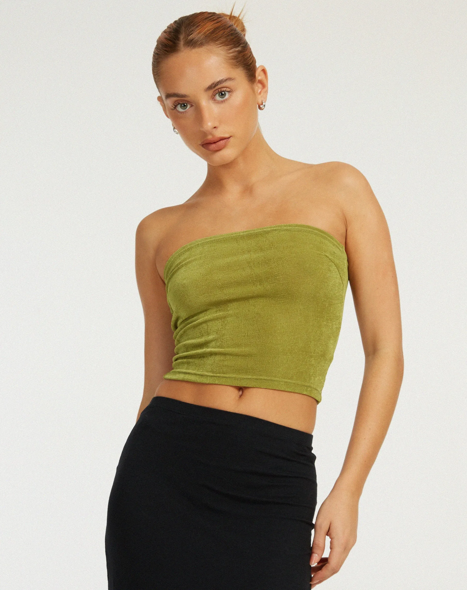 Tiska Bandeau Top in Lime sold by Motel Rocks product image thumbnail 5
