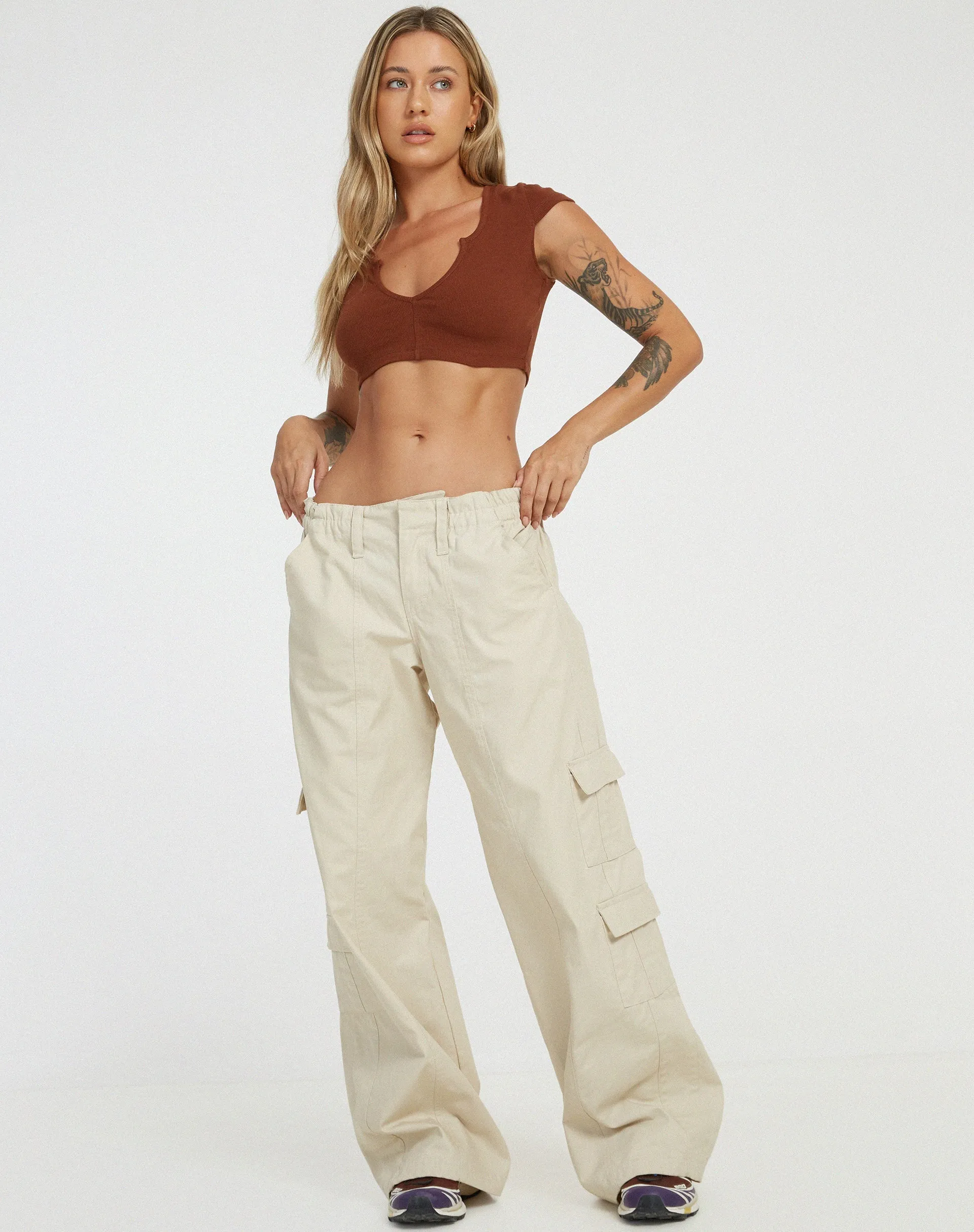 Guanna Crop Top in Dark Brown sold by Motel Rocks product image thumbnail 3