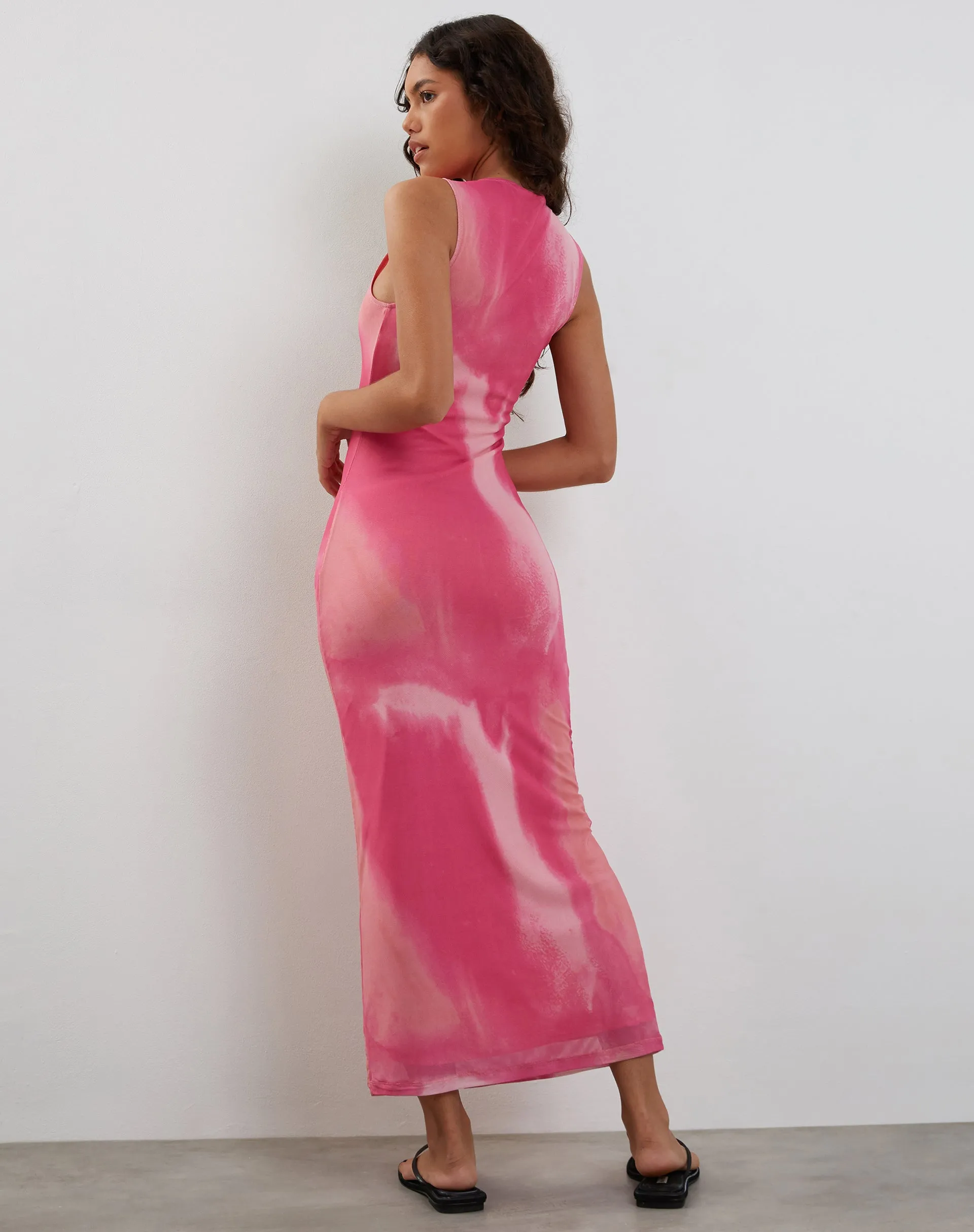 Fayola Printed Maxi Dress in Watercolour Pink sold by Motel Rocks product image thumbnail 5