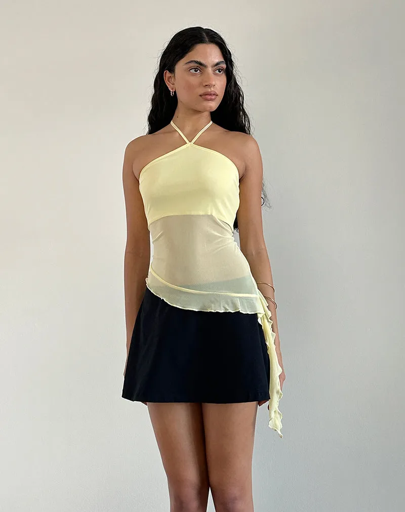 Arabella Halterneck Top in Mesh Lemon sold by Motel Rocks product image thumbnail 4
