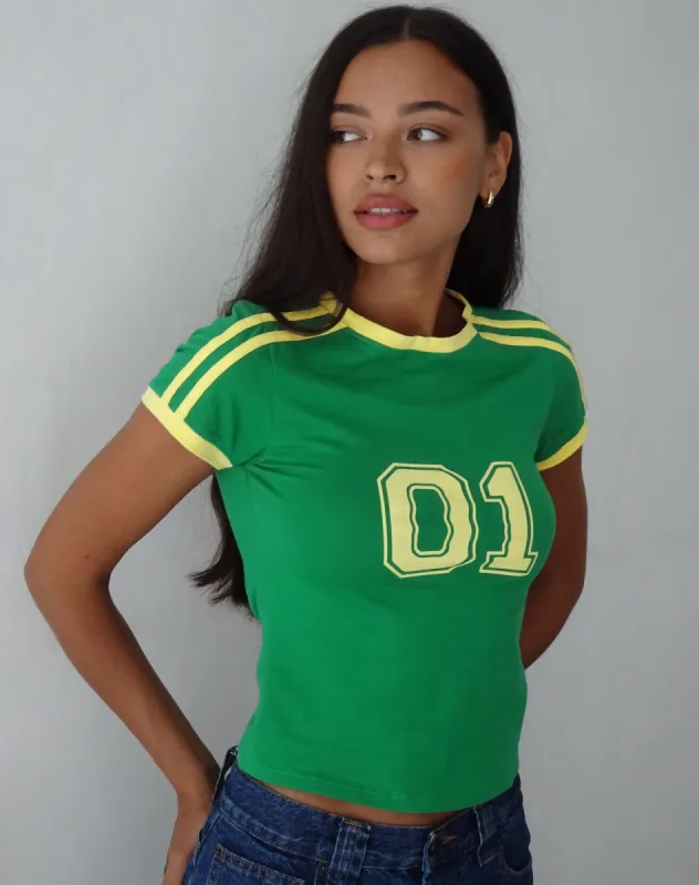 Salda Sporty Fitted Tee in Green sold by Motel Rocks