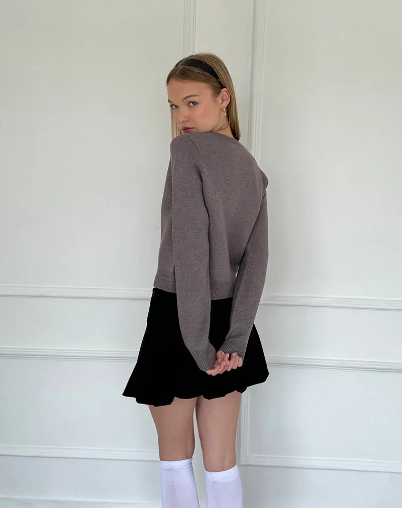 Alniyat Long Sleeve Cardi in Charcoal Grey sold by Motel Rocks product image thumbnail 4