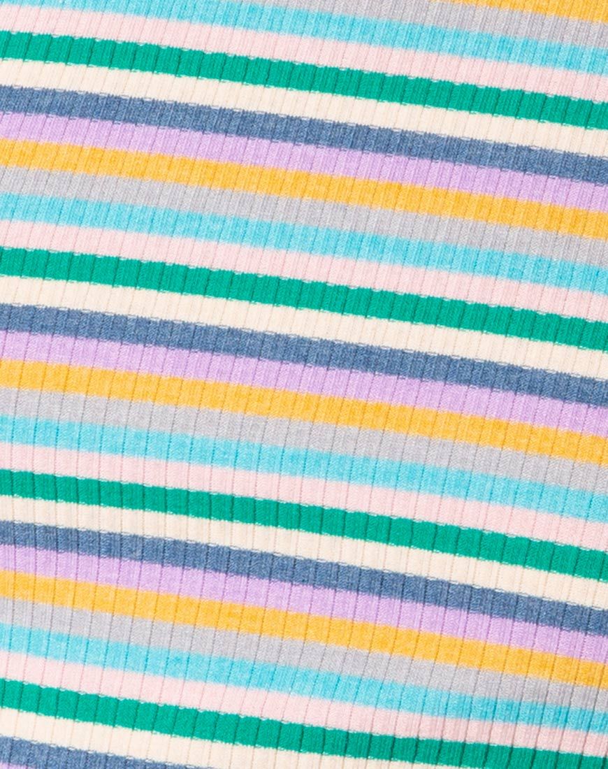 Tindy Crop Top in Rib Green Purple and Yellow sold by Motel Rocks product image thumbnail 5