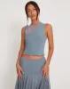 Moni Vest in Blue Grey Mesh sold by Motel Rocks