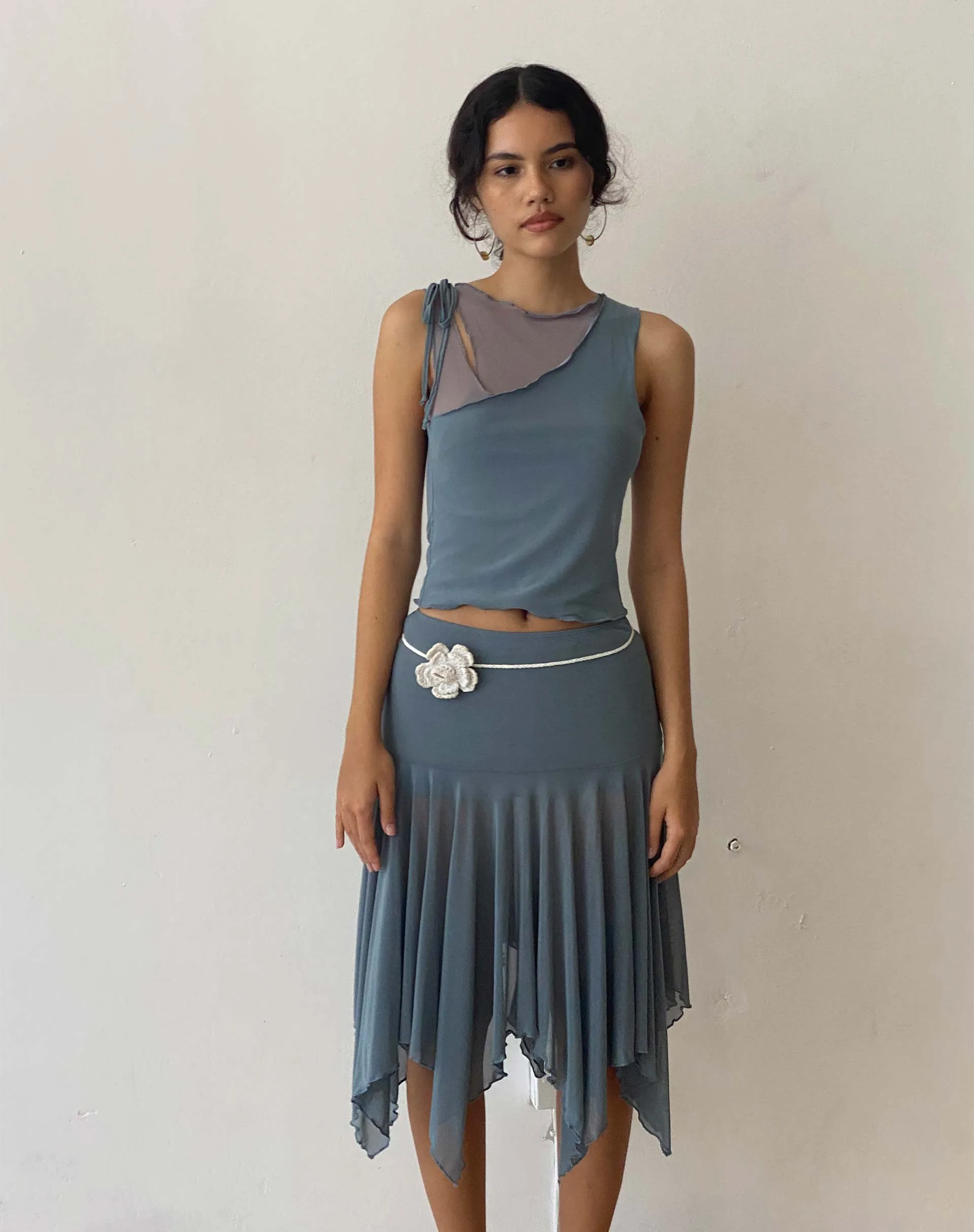 Moni Vest in Blue Grey Mesh sold by Motel Rocks product image thumbnail 2