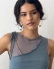Moni Vest in Blue Grey Mesh sold by Motel Rocks