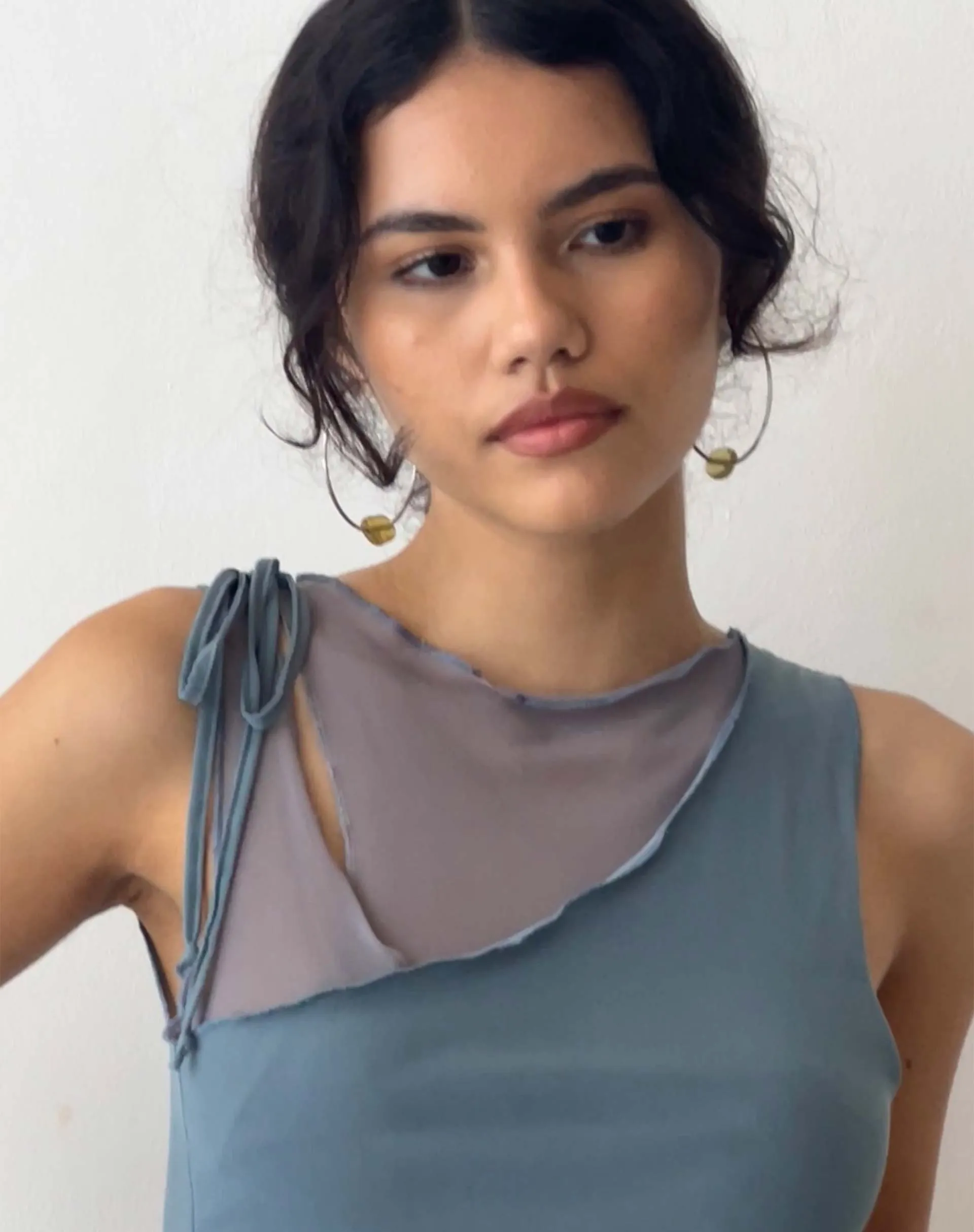 Moni Vest in Blue Grey Mesh sold by Motel Rocks product image thumbnail 3