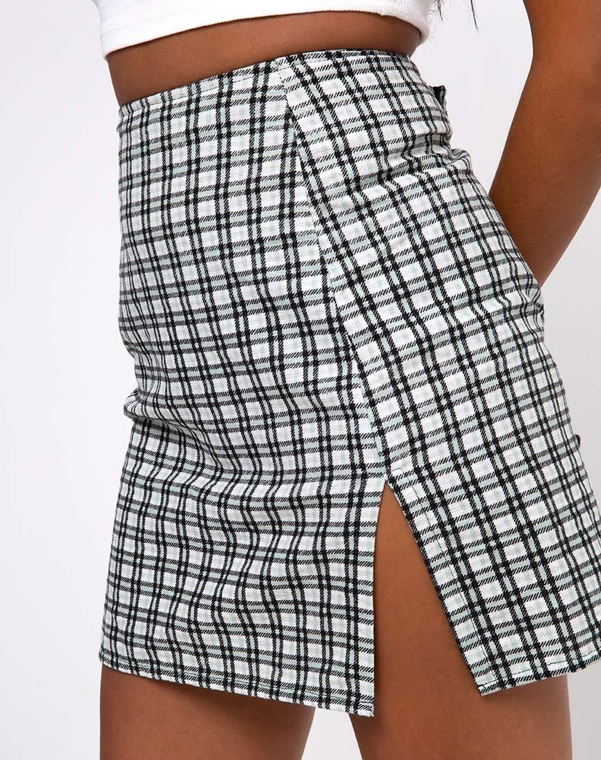 Sheny Mini Skirt in Brandy Check Foam sold by Motel Rocks product image thumbnail 5