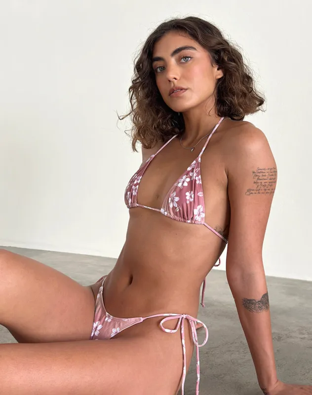 Pami Bikini Top in Hibiscus Floral sold by Motel Rocks