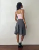 Madelyn Pleated Midi Skirt in Charcoal Tailoring sold by Motel Rocks