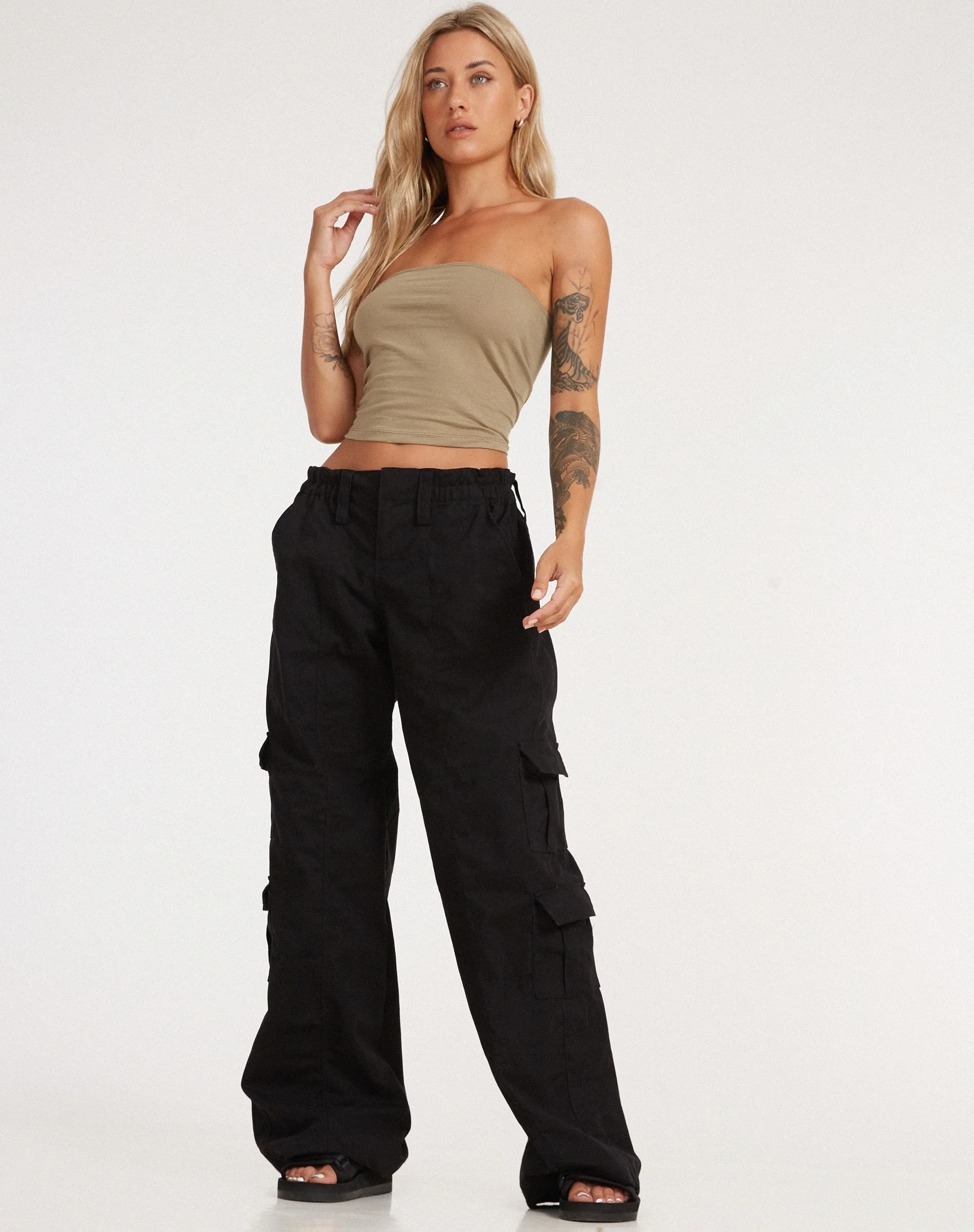Hansa Cargo Trouser in Black sold by Motel Rocks product image thumbnail 4