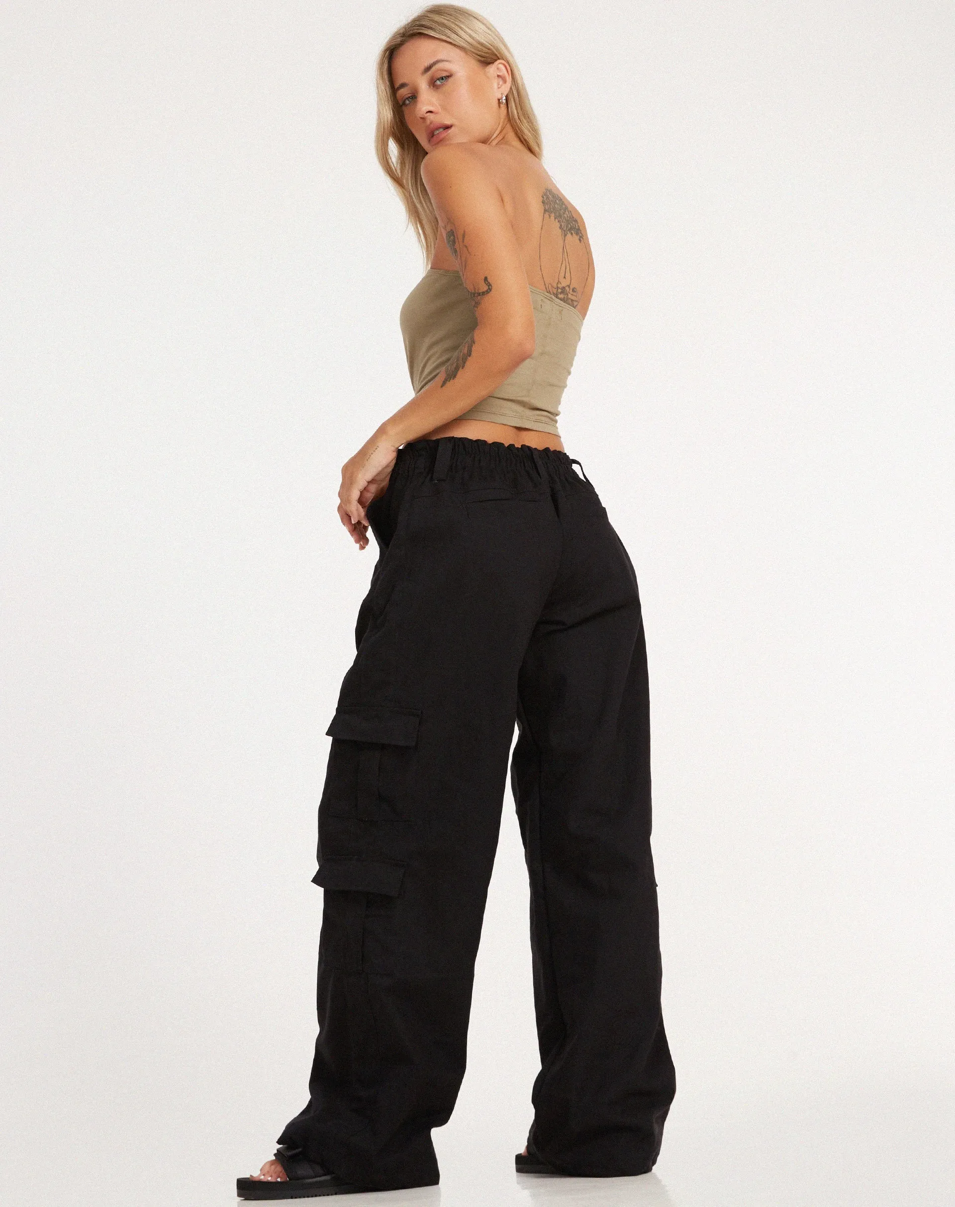 Hansa Cargo Trouser in Black sold by Motel Rocks product image thumbnail 3