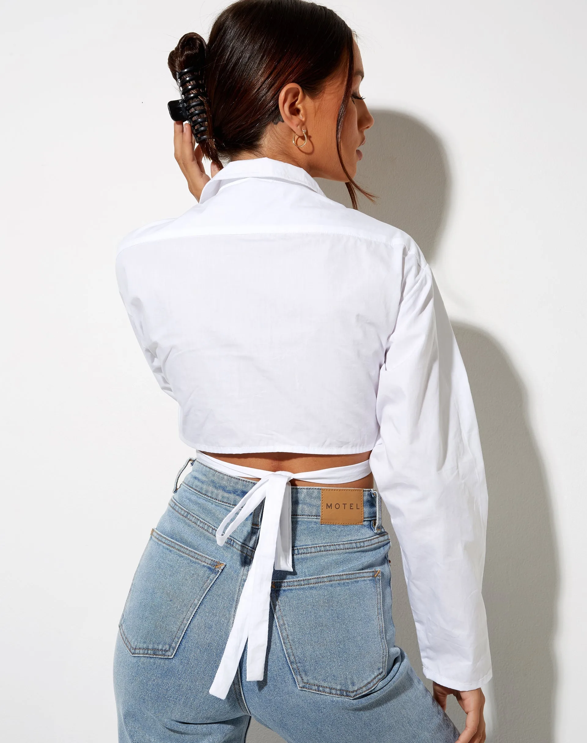 Elyse Crop Top in White sold by Motel Rocks product image thumbnail 5