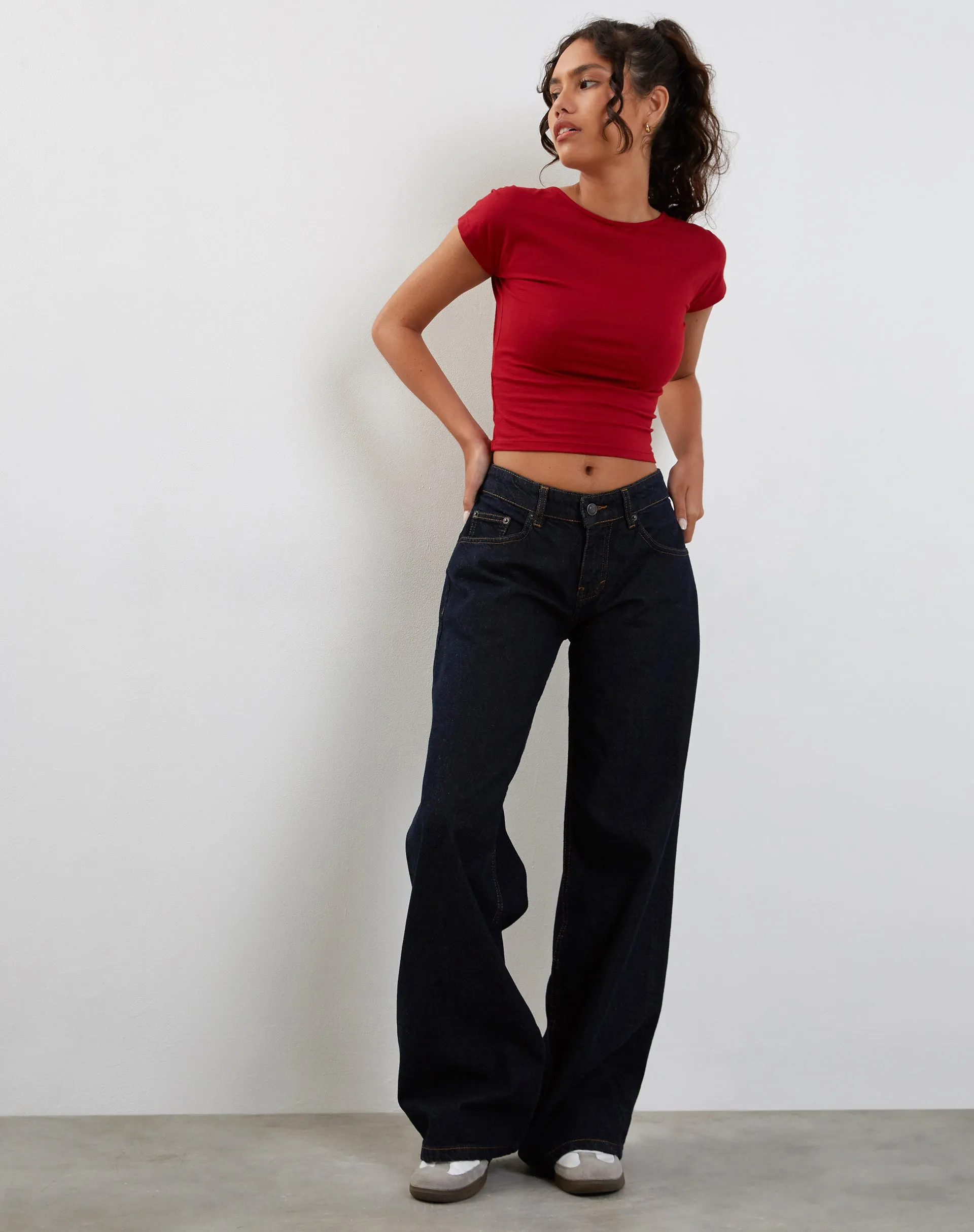 Xiwang Crop Top in Adrenaline Red sold by Motel Rocks product image thumbnail 3