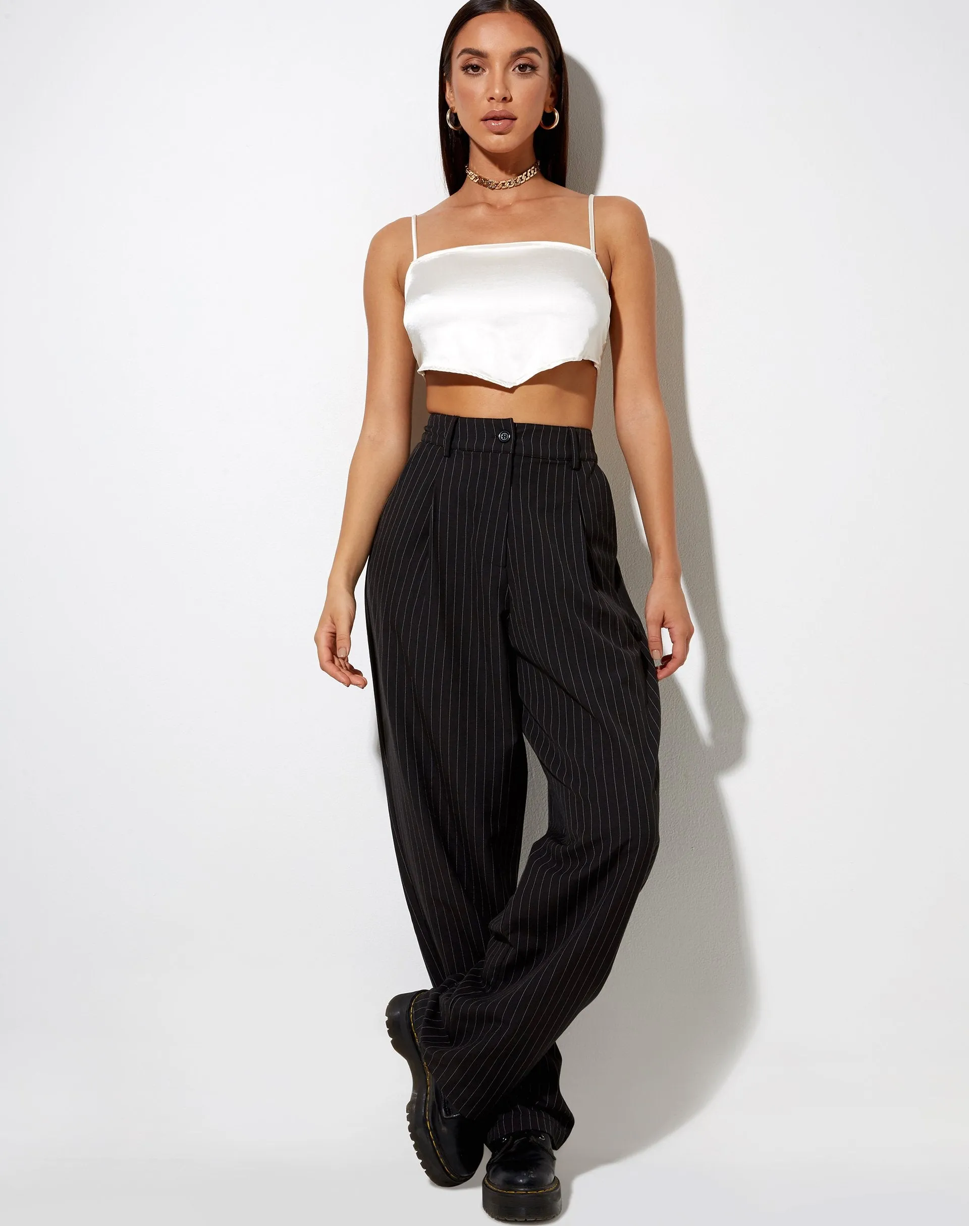 Zashe Cami Top in Satin Ivory sold by Motel Rocks product image thumbnail 4