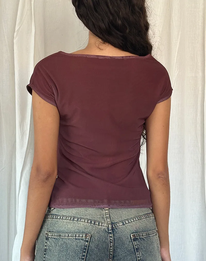 Nova Top in Lumen Mesh Brown sold by Motel Rocks product image thumbnail 4