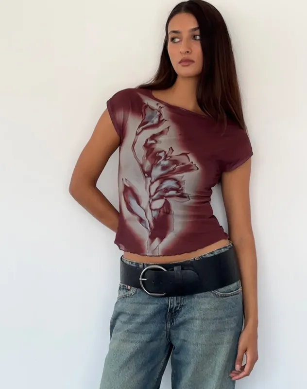 Nova Top in Lumen Mesh Brown sold by Motel Rocks