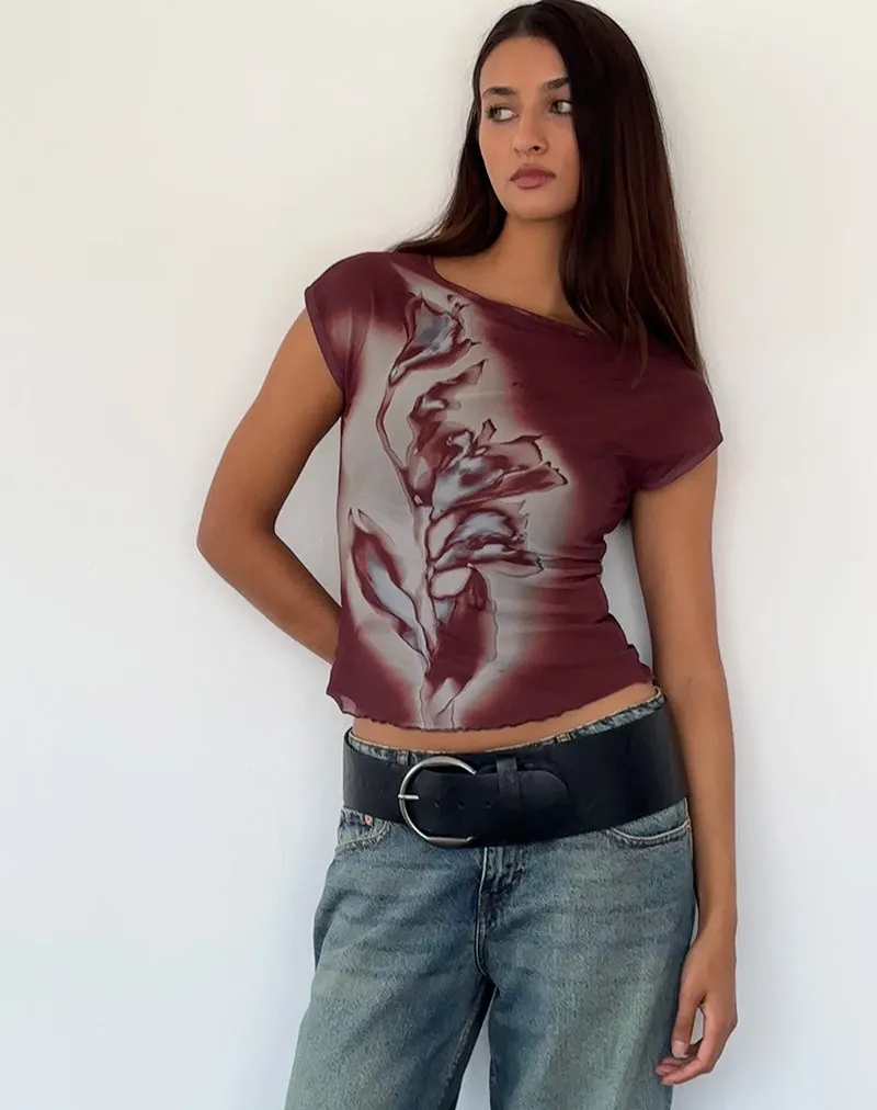 Nova Top in Lumen Mesh Brown sold by Motel Rocks