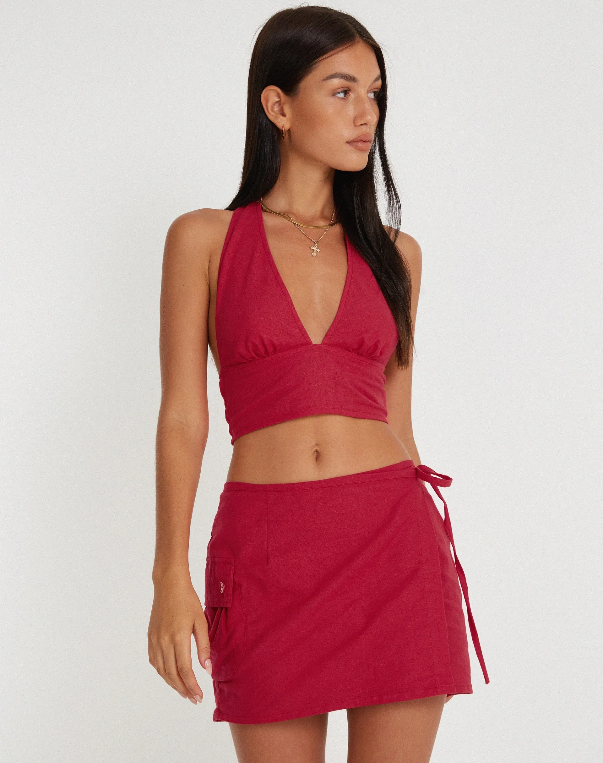 Nania Crop Top in Tango Red sold by Motel Rocks product image thumbnail 5