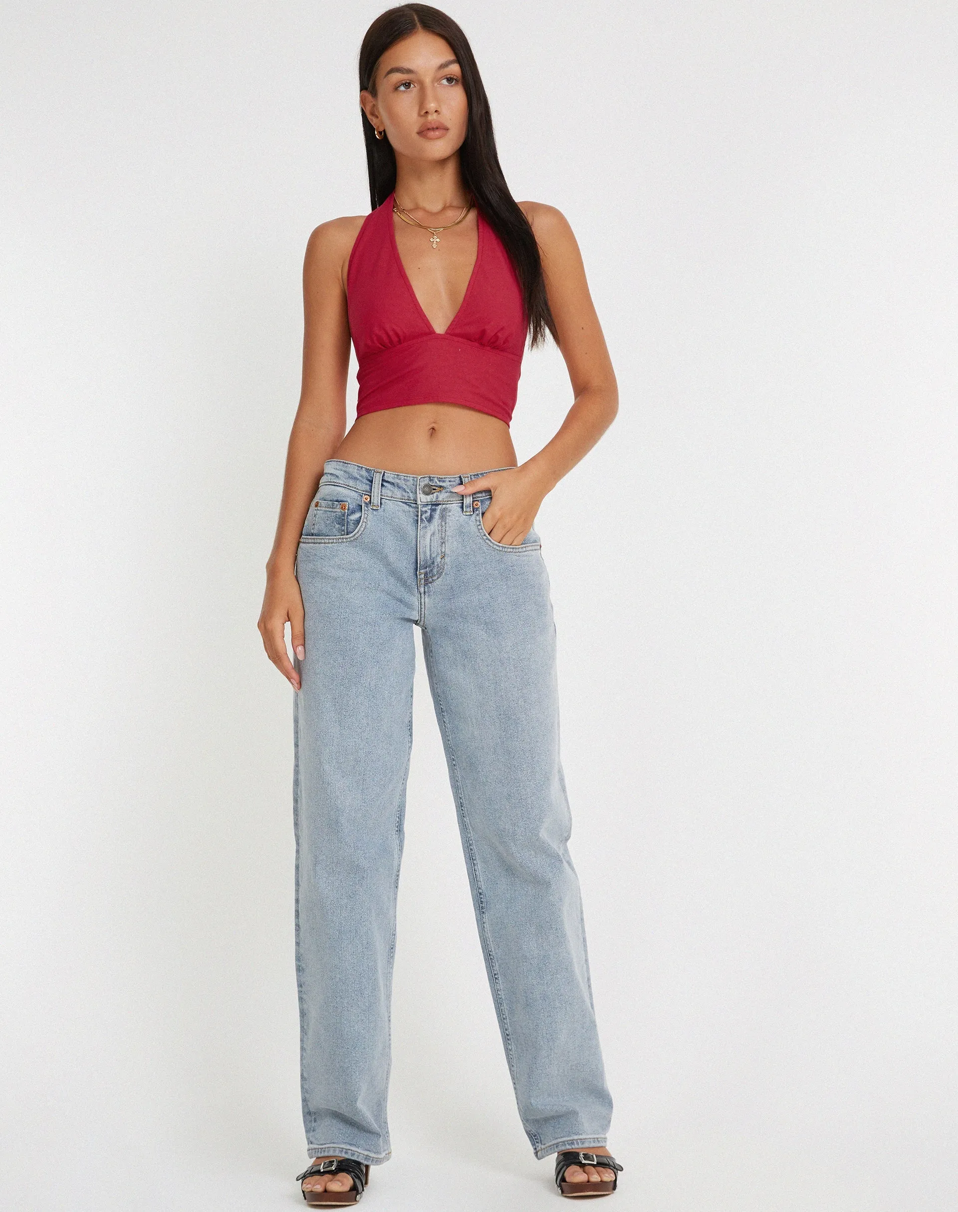 Nania Crop Top in Tango Red sold by Motel Rocks product image thumbnail 3