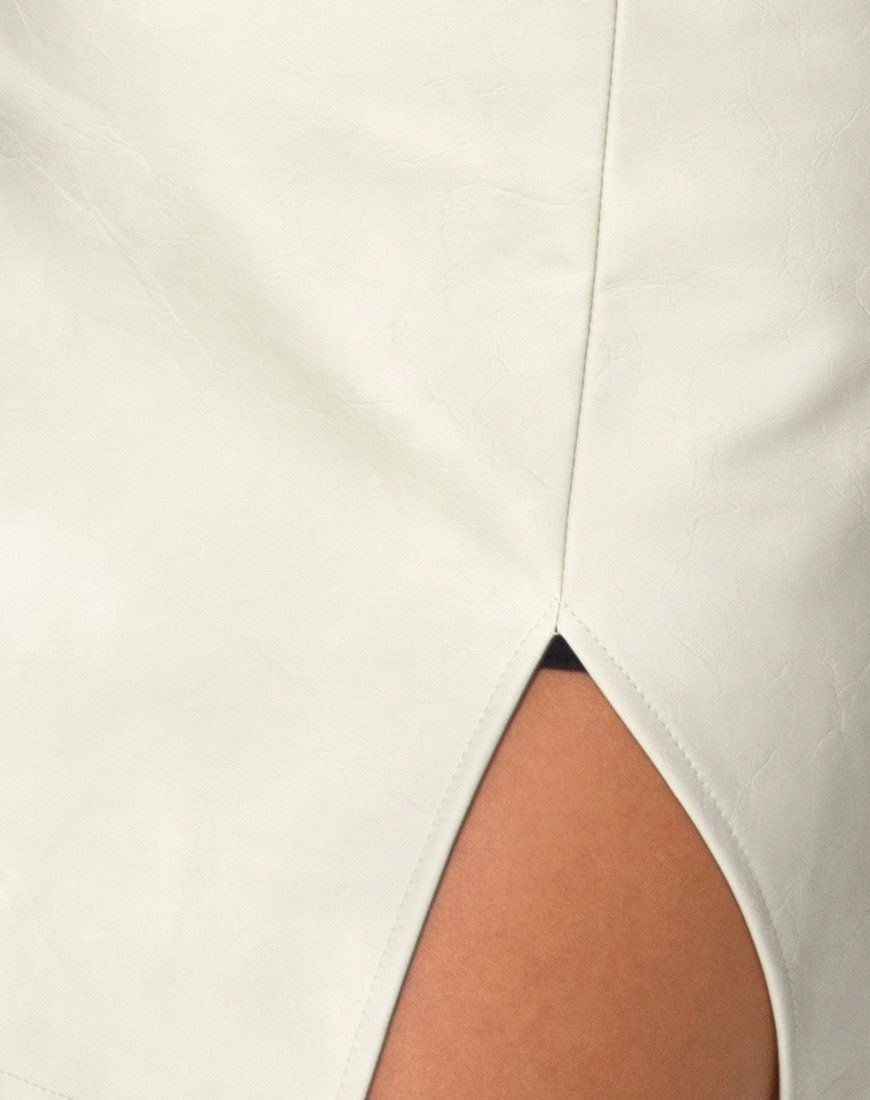 Wren Mini Skirt in Pu Matte Grey sold by Motel Rocks product image thumbnail 5