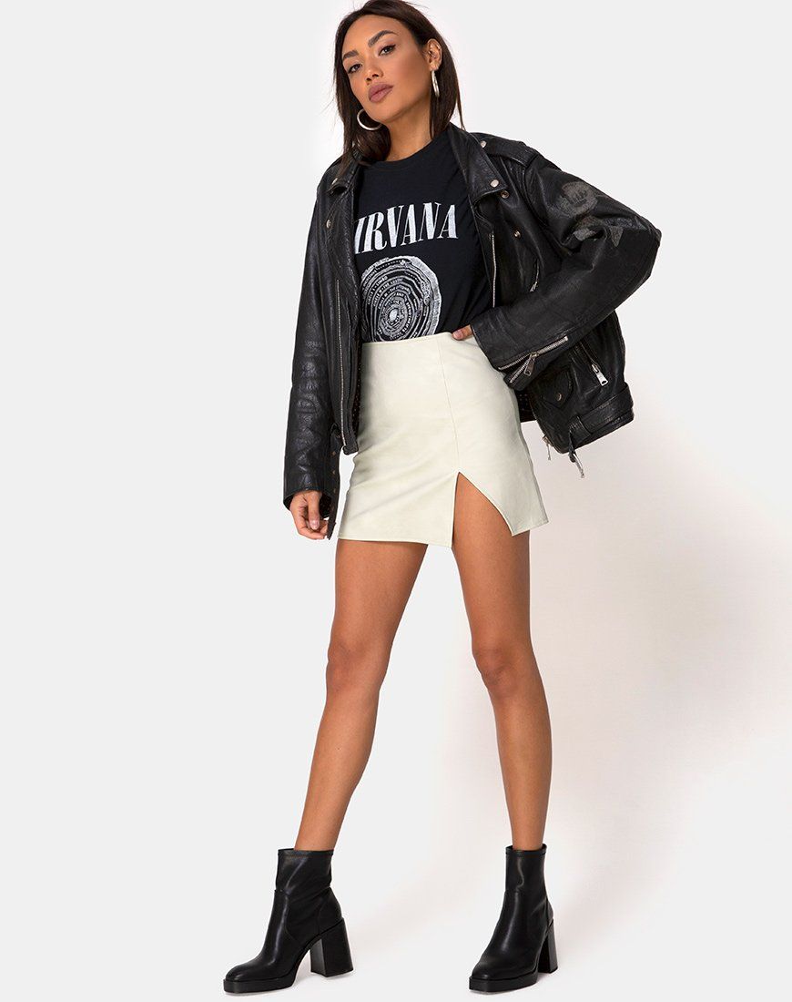 Wren Mini Skirt in Pu Matte Grey sold by Motel Rocks product image thumbnail 3