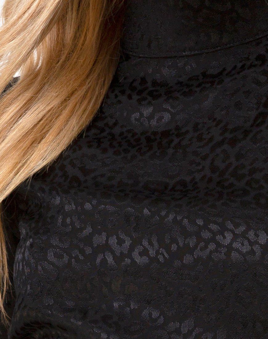 Jasty Crop Top in Satin Cheetah Black sold by Motel Rocks product image thumbnail 5