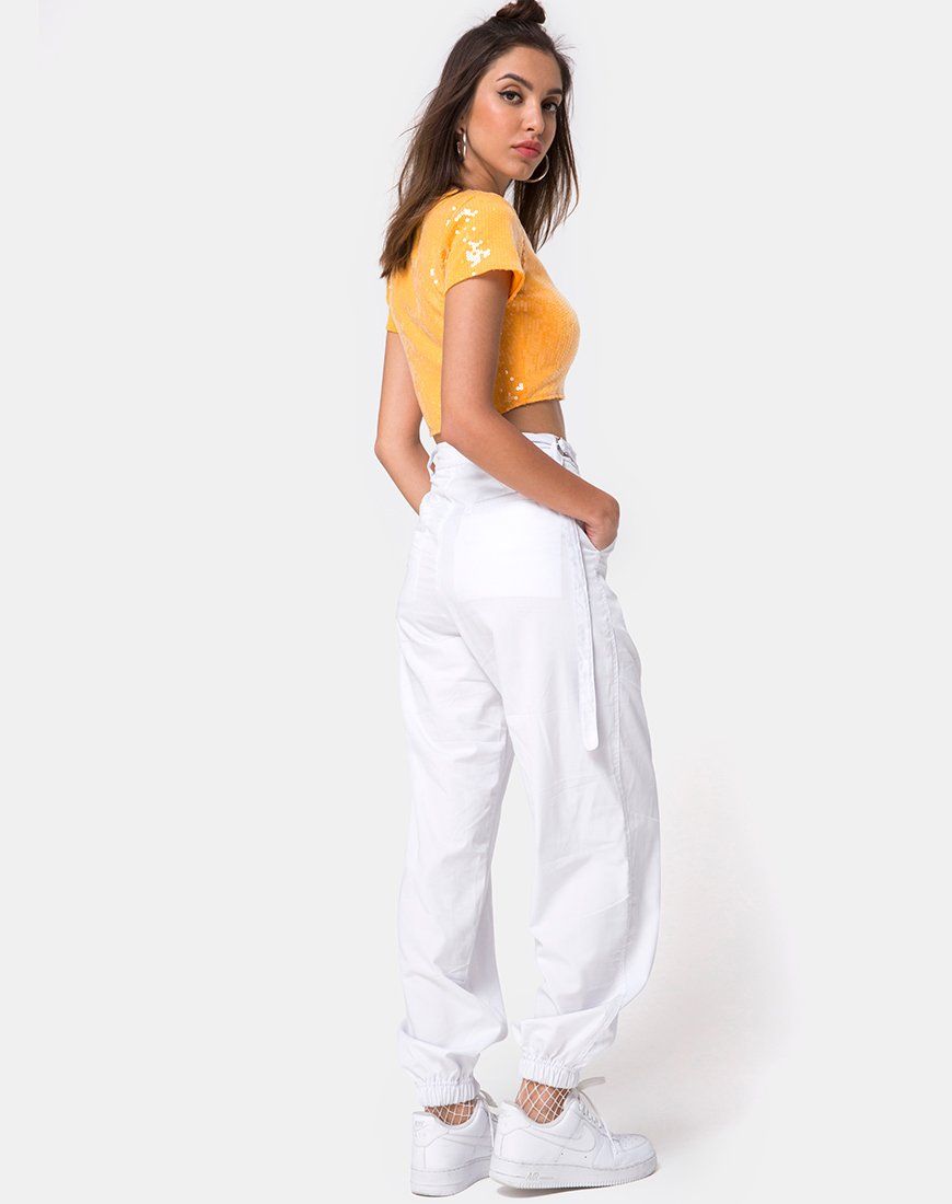 Tindy Crop Top in Tangerine with Clear Sequin sold by Motel Rocks product image thumbnail 4