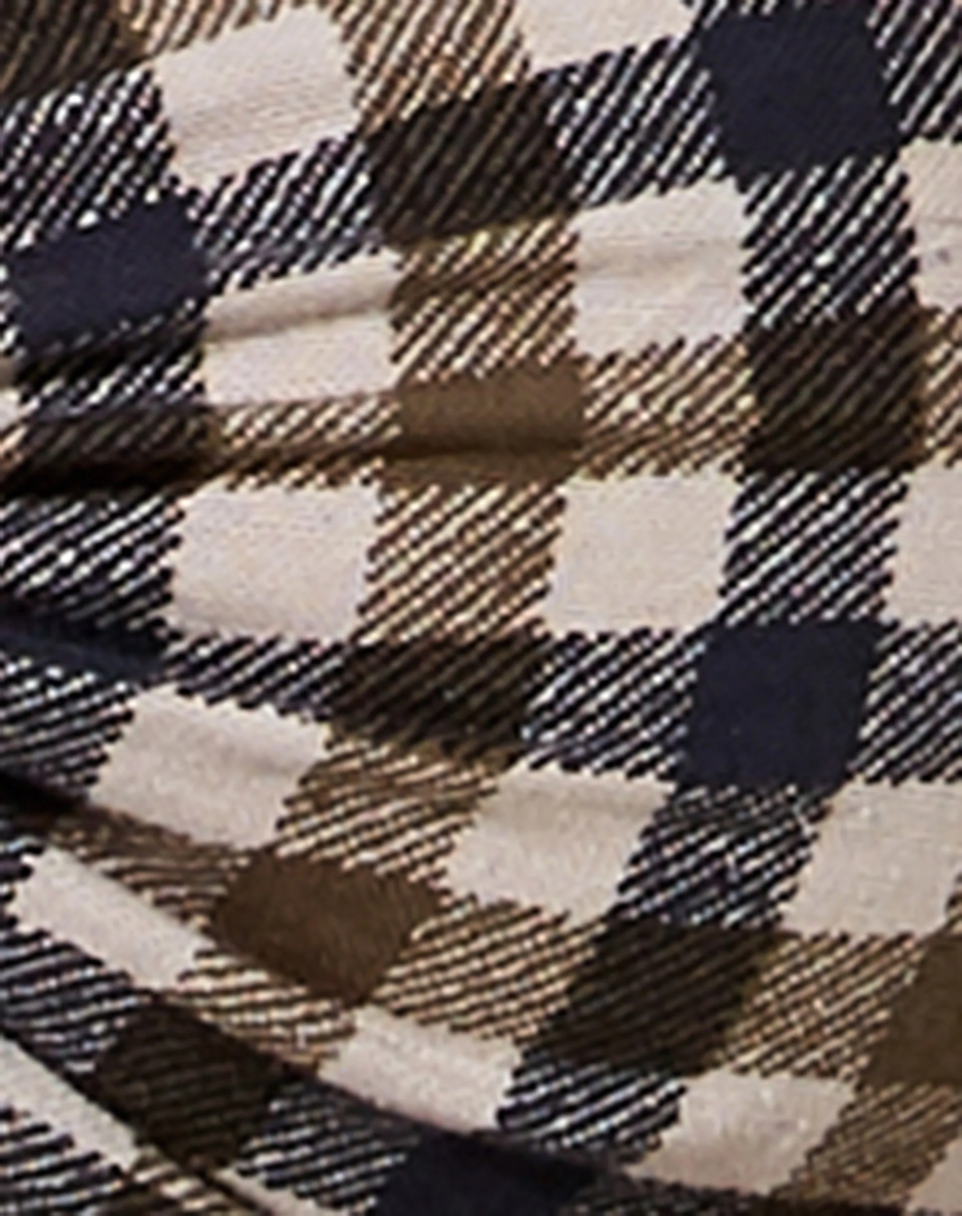 Reilo Crop Top in 40's Check Tan sold by Motel Rocks product image thumbnail 5