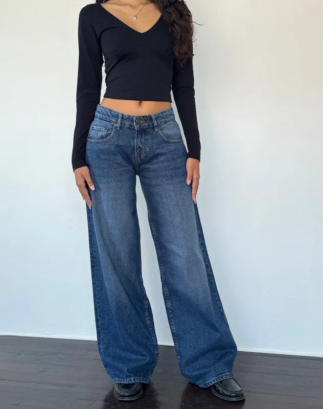 Roomy Extra Wide Low Rise Jean in College Blue sold by Motel Rocks