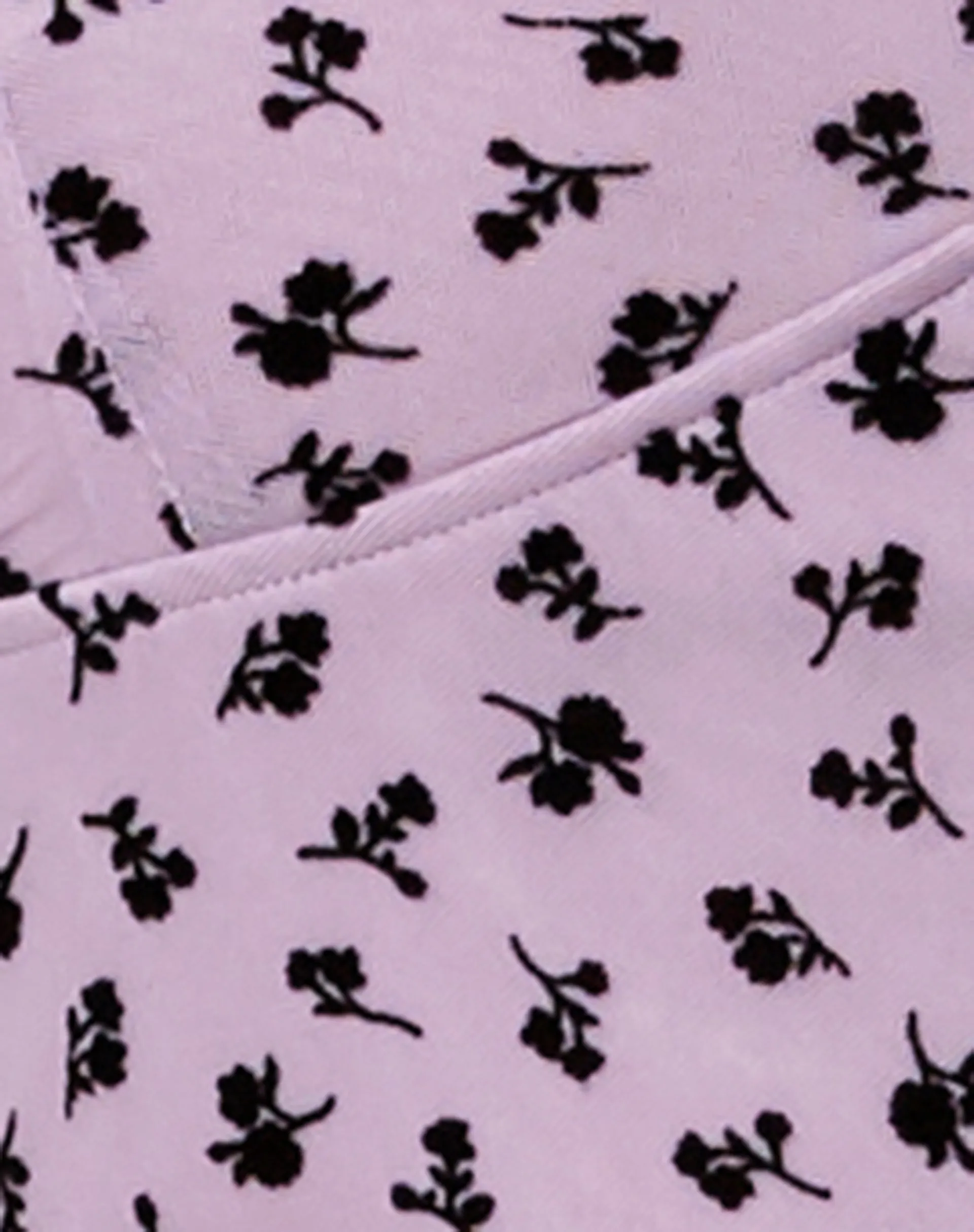 Cotina Midi Dress in Lilac Flower Buds Black Flock sold by Motel Rocks product image thumbnail 5